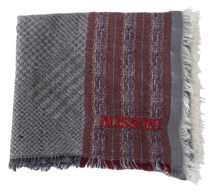 Missoni Elegant Wool Striped Logo Scarf Missoni