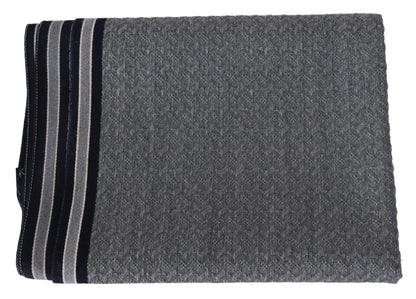 Missoni Elegant Gray Wool Scarf with Signature Stripes Missoni