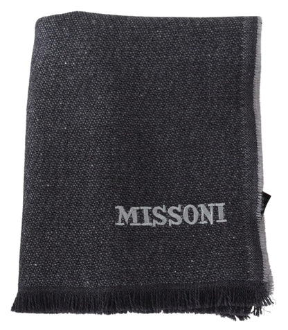 Missoni Elegant Wool Scarf with Signature Embroidery Missoni