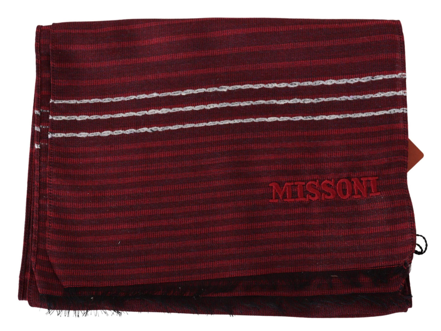 Missoni Elegant Wool Silk Blend Striped Scarf Missoni