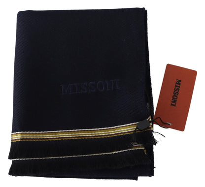 Missoni Elegant Unisex Wool Scarf with Embroidered Logo Missoni