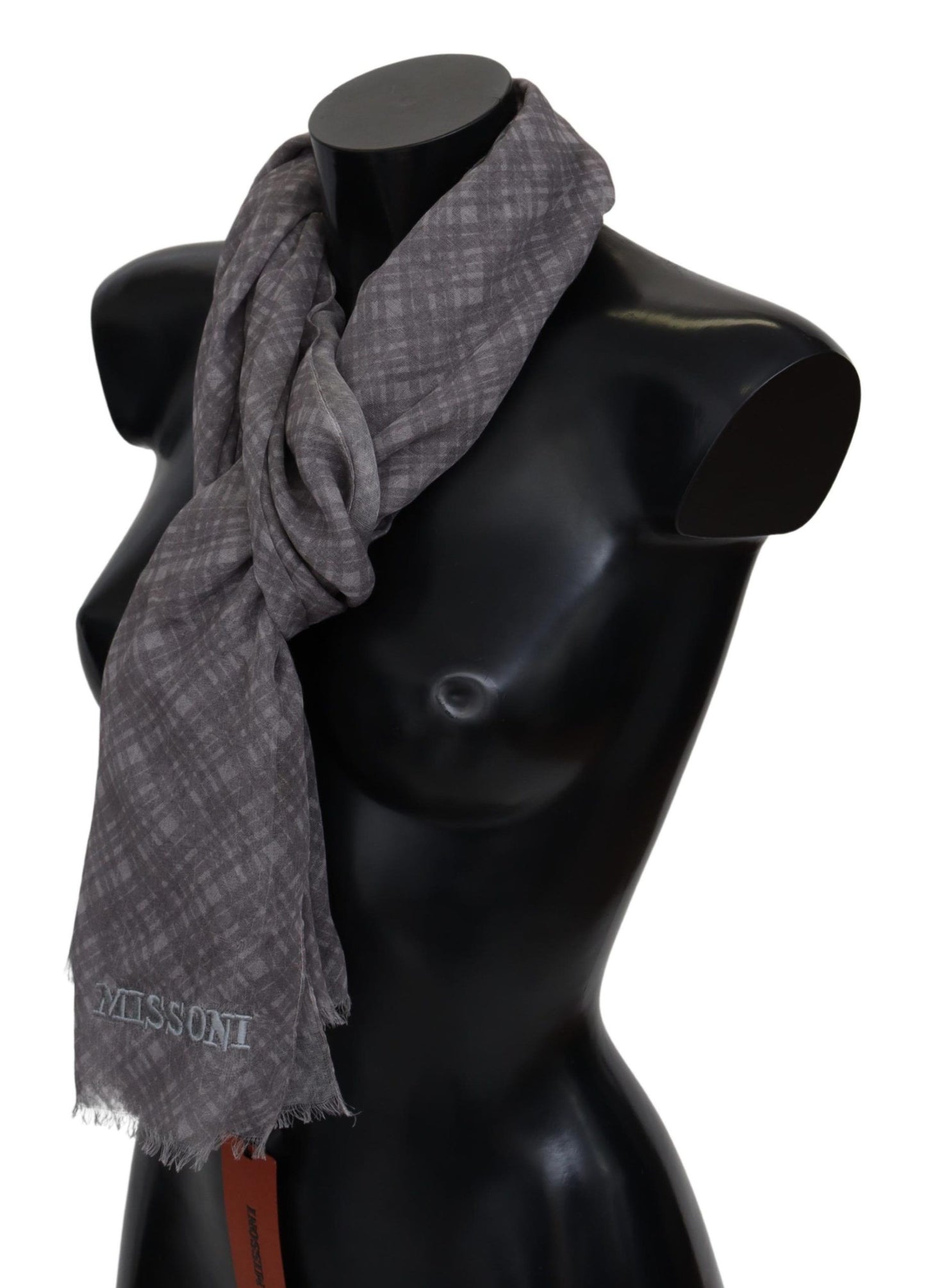 Missoni Elegant Wool Silk Blend Plaid Scarf Missoni