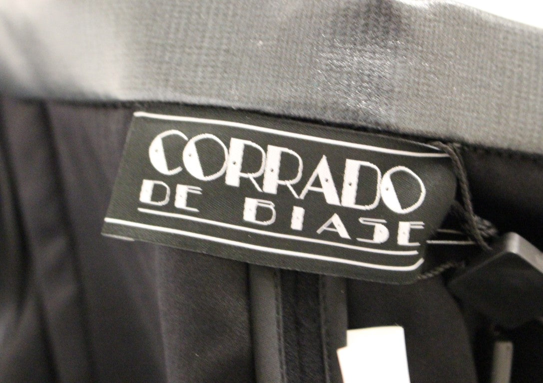 Corrado De Biase Elegant Black Wool-Cotton Blend Skirt