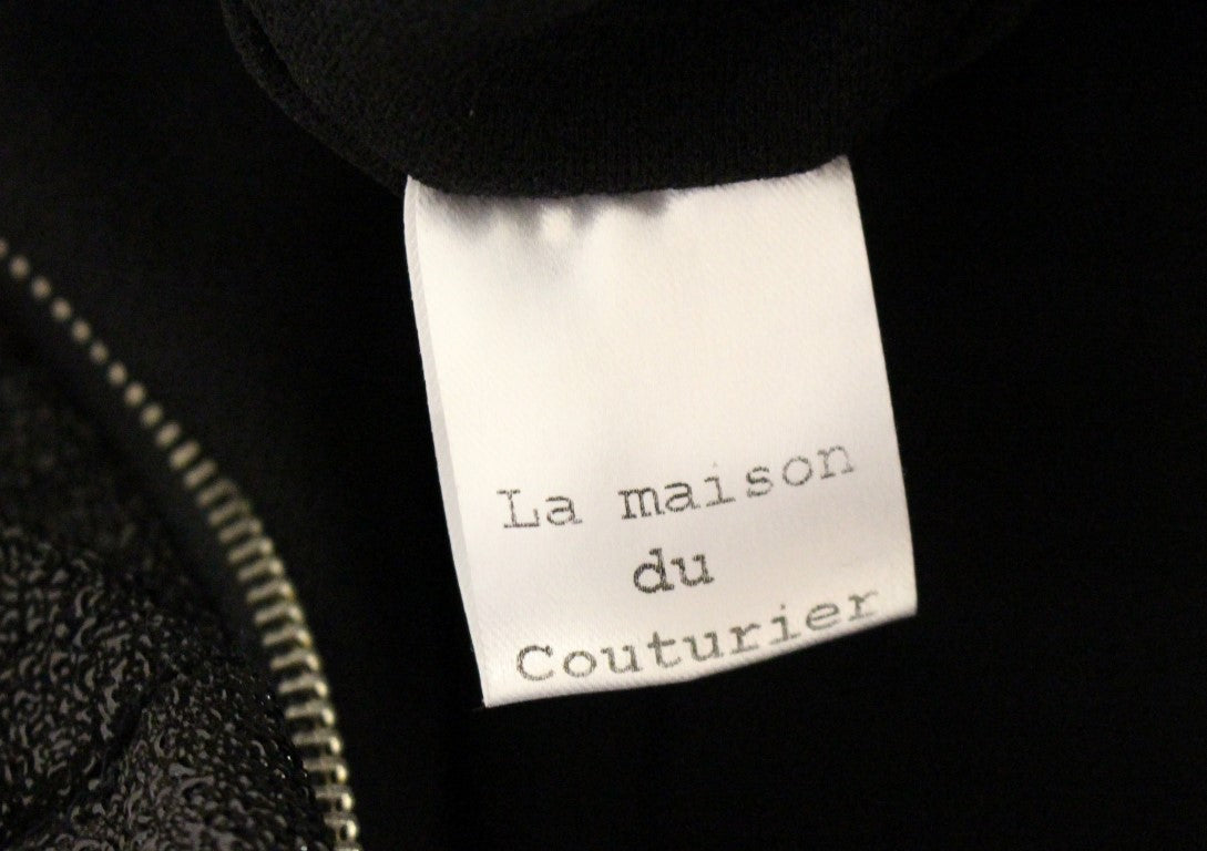 La Maison du Couturier Elegant Black Leather Jumpsuit with Waist Strap La Maison du Couturier