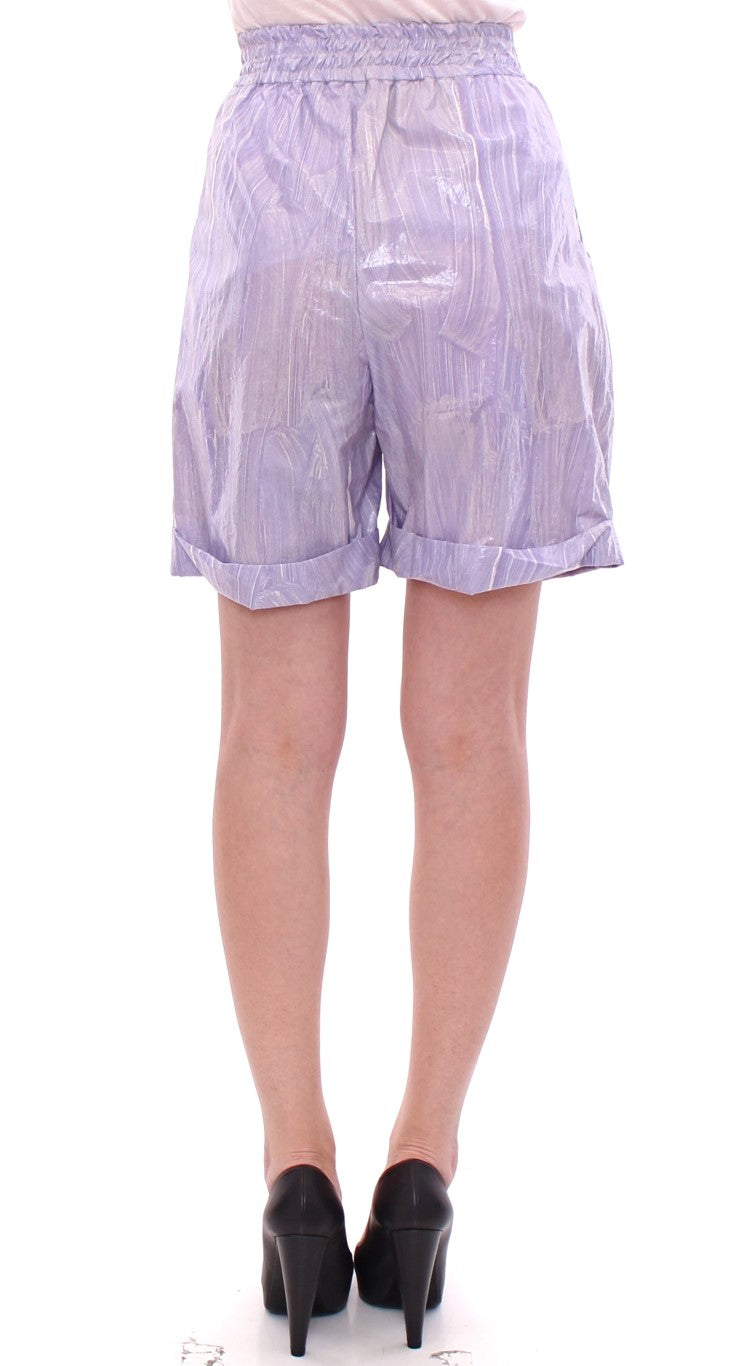 Licia Florio Elegant Purple Viscose Shorts - Side Zip Closure Licia Florio