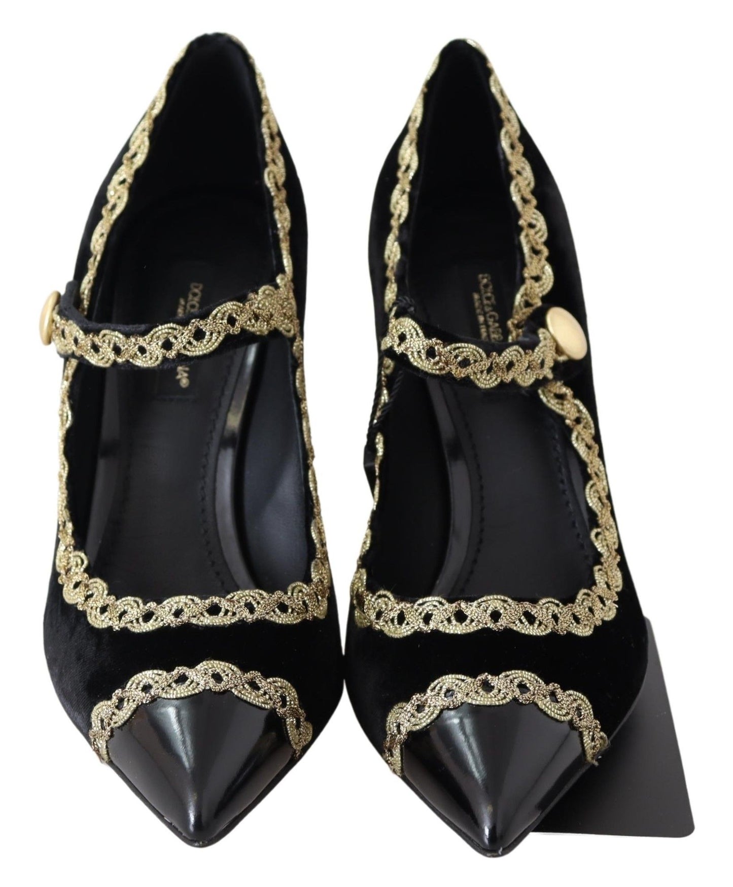 Dolce & Gabbana Elegant Velvet Patent Embroidered Pumps Dolce & Gabbana