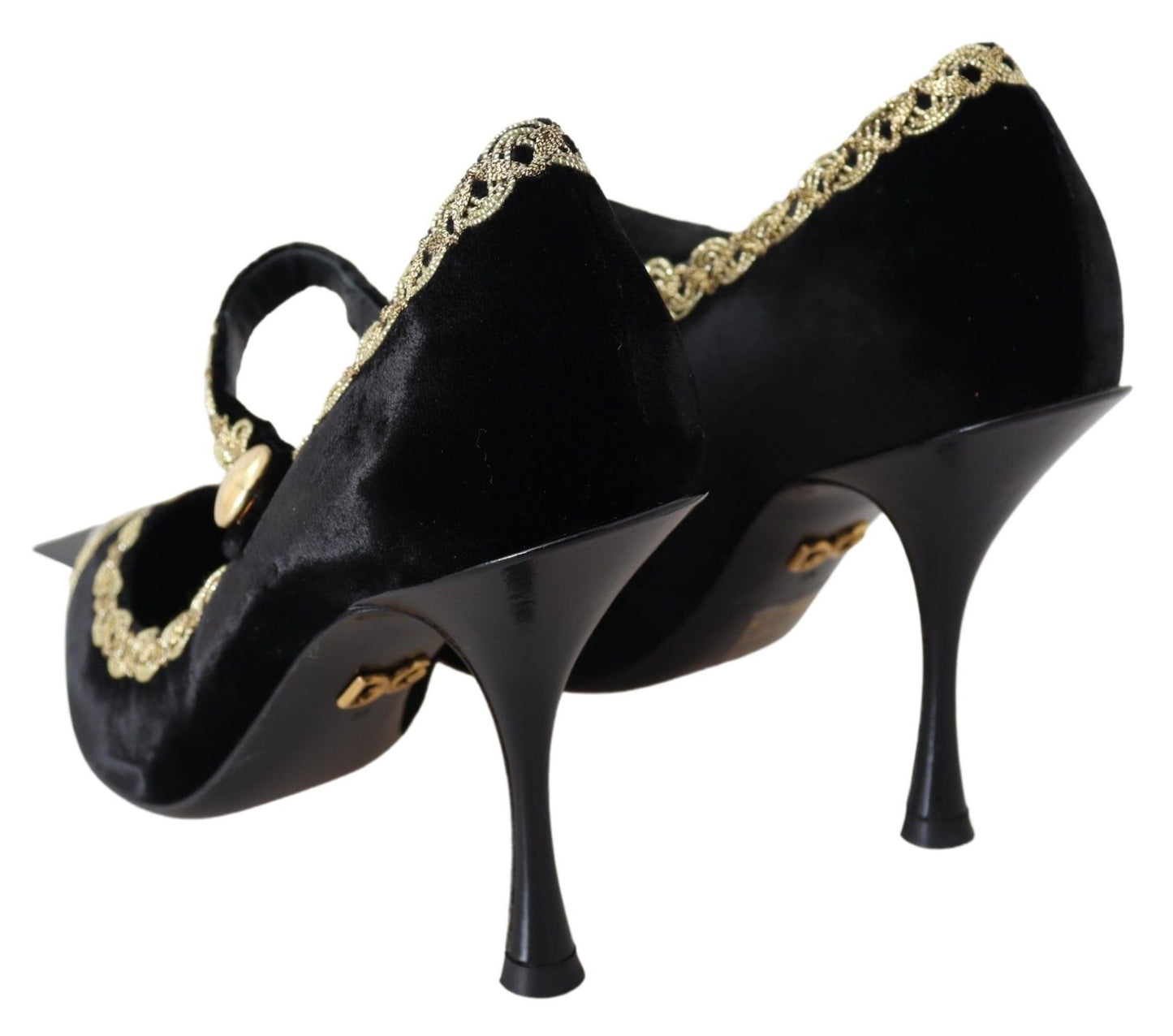 Dolce & Gabbana Elegant Velvet Patent Embroidered Pumps Dolce & Gabbana