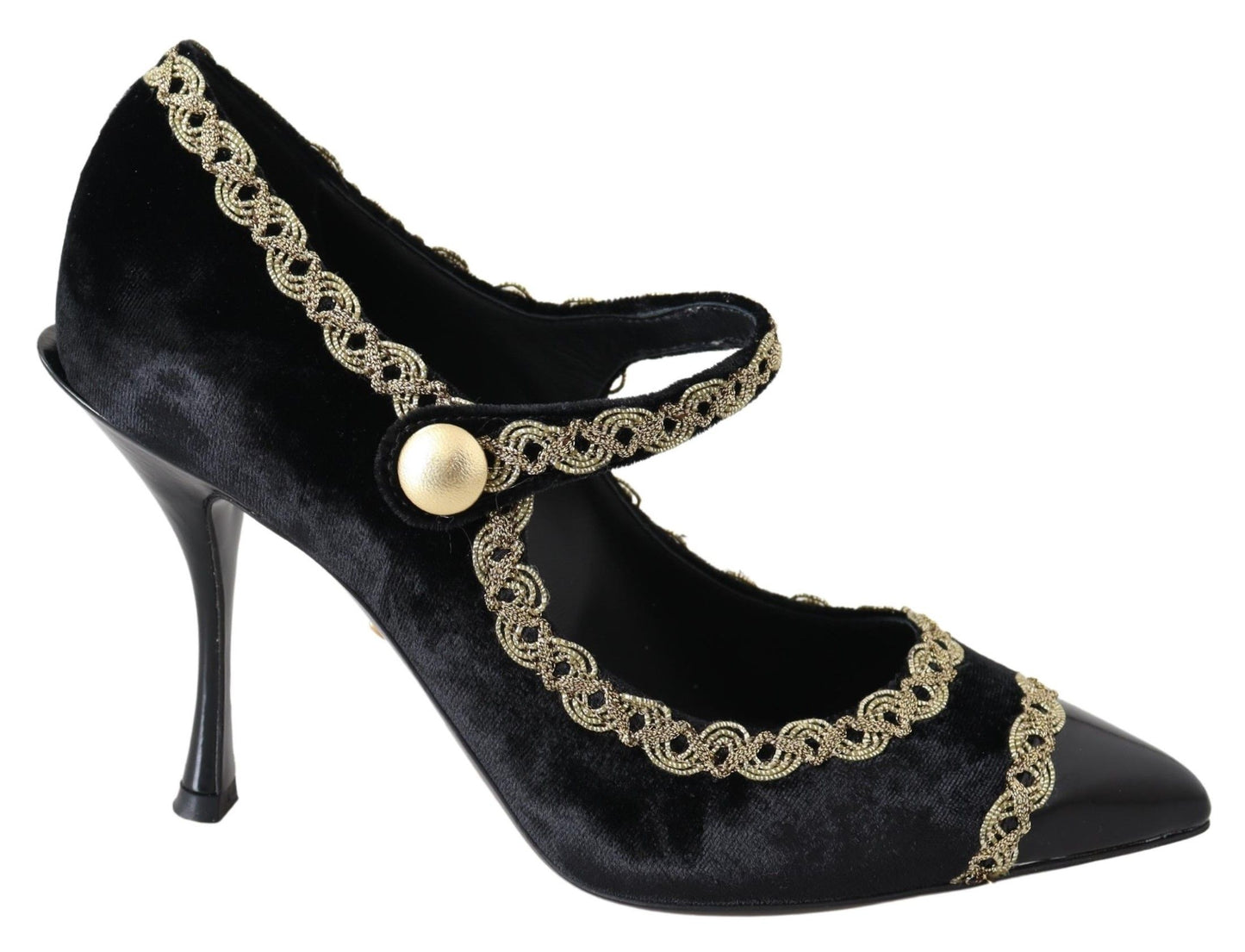 Dolce & Gabbana Elegant Velvet Patent Embroidered Pumps Dolce & Gabbana