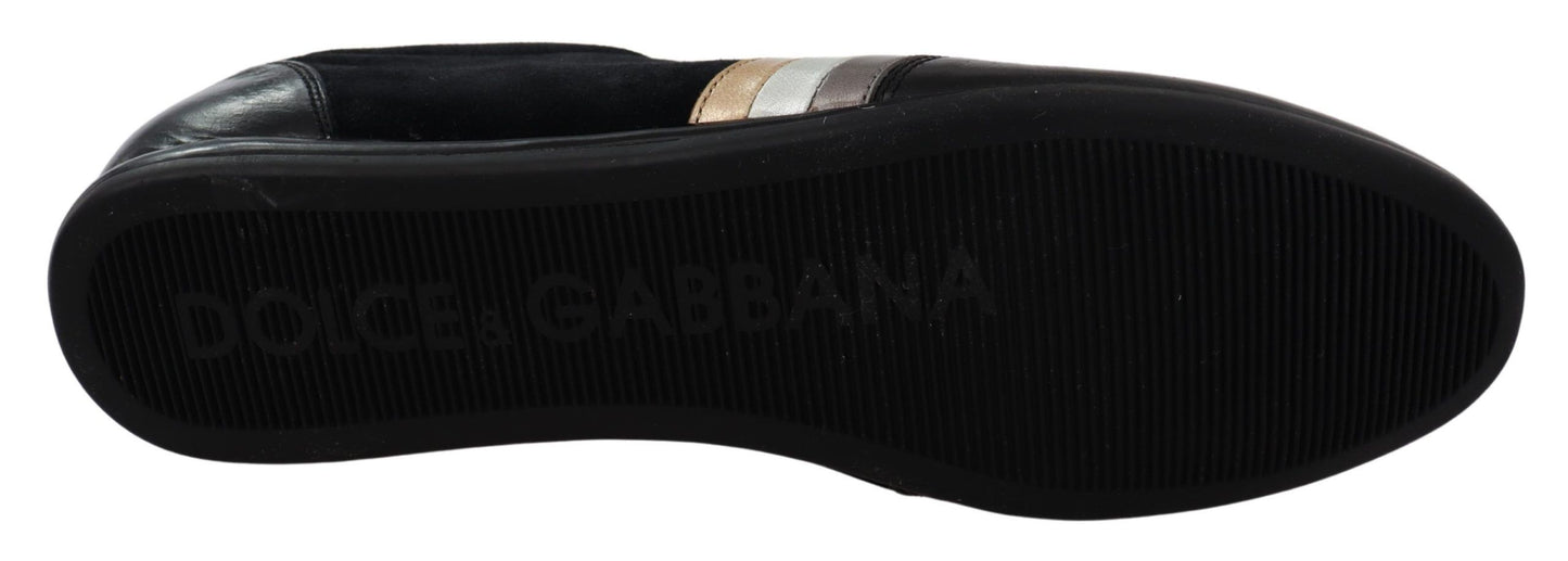 Dolce & Gabbana Elegant Black Leather Sport Sneakers Dolce & Gabbana