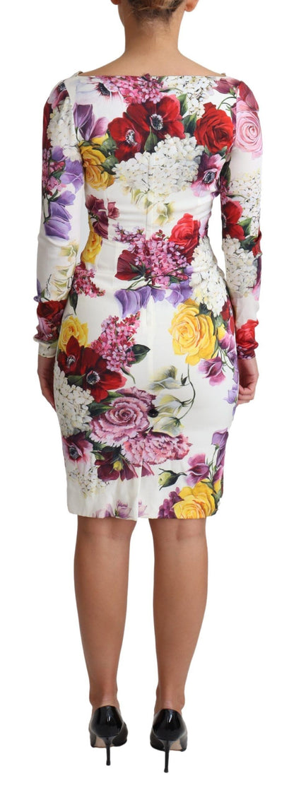 Dolce & Gabbana Elegant Floral Sheath Silk Dress Dolce & Gabbana