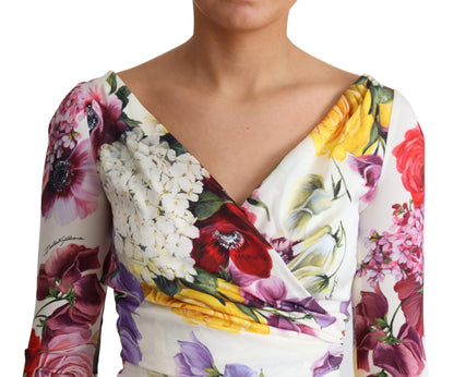 Dolce & Gabbana Elegant Floral Sheath Silk Dress Dolce & Gabbana