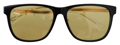 Diesel Chic Black Acetate Sunglasses with Yellow Lenses Diesel