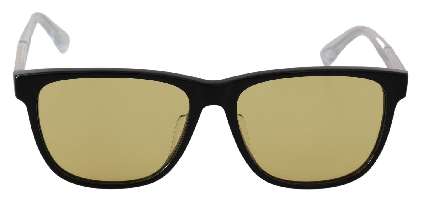 Diesel Chic Black Acetate Sunglasses with Yellow Lenses Diesel