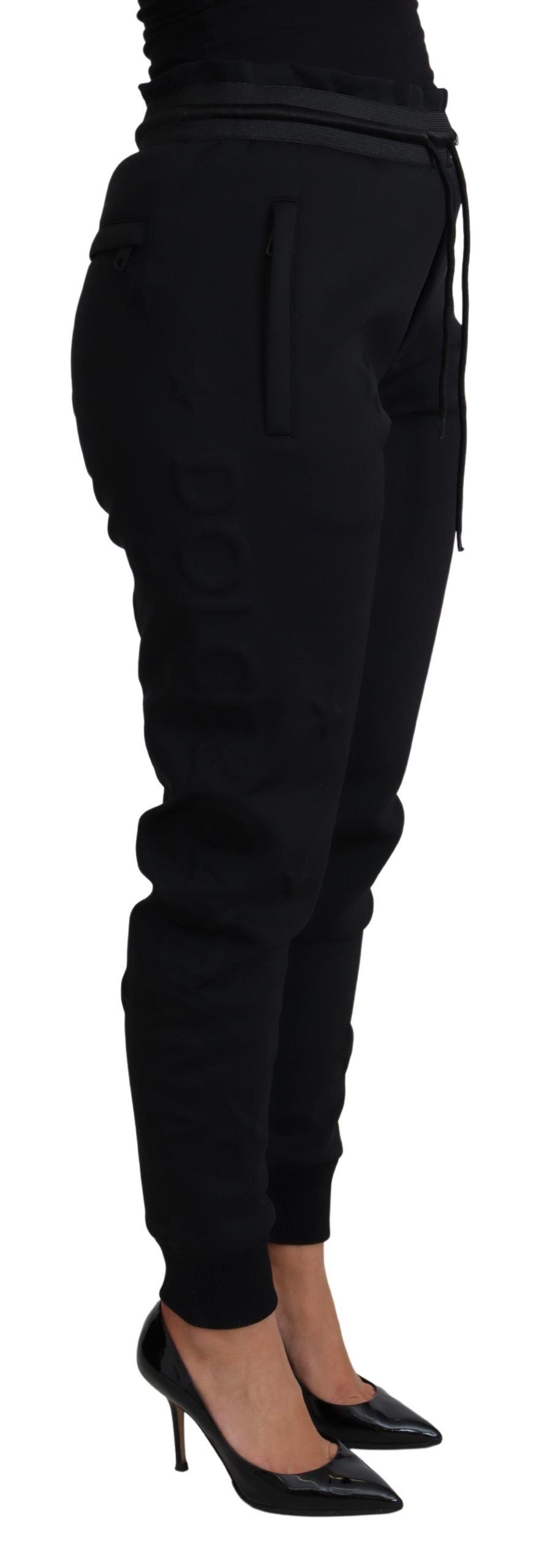 Dolce & Gabbana Elegant Black Jogger Trousers with Iconic Logo Dolce & Gabbana