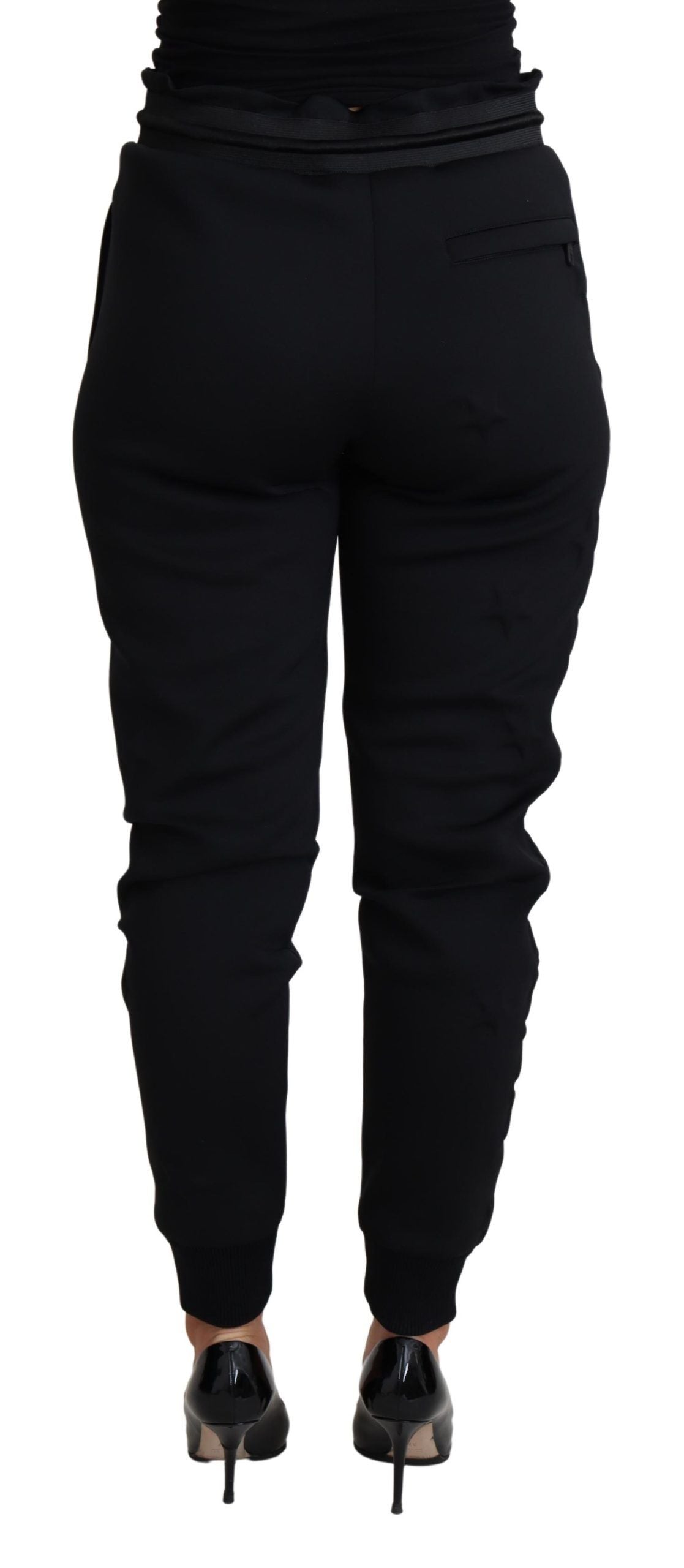 Dolce & Gabbana Elegant Black Jogger Trousers with Iconic Logo Dolce & Gabbana