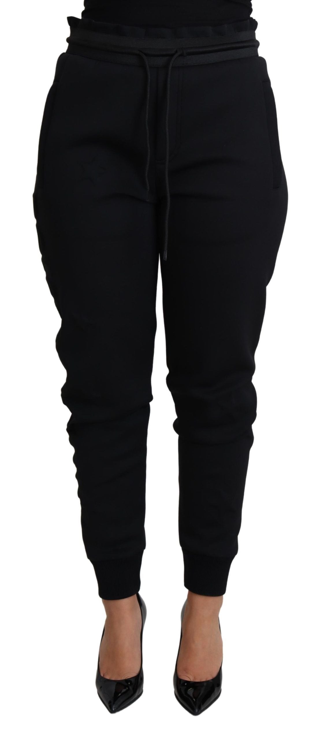 Dolce & Gabbana Elegant Black Jogger Trousers with Iconic Logo Dolce & Gabbana