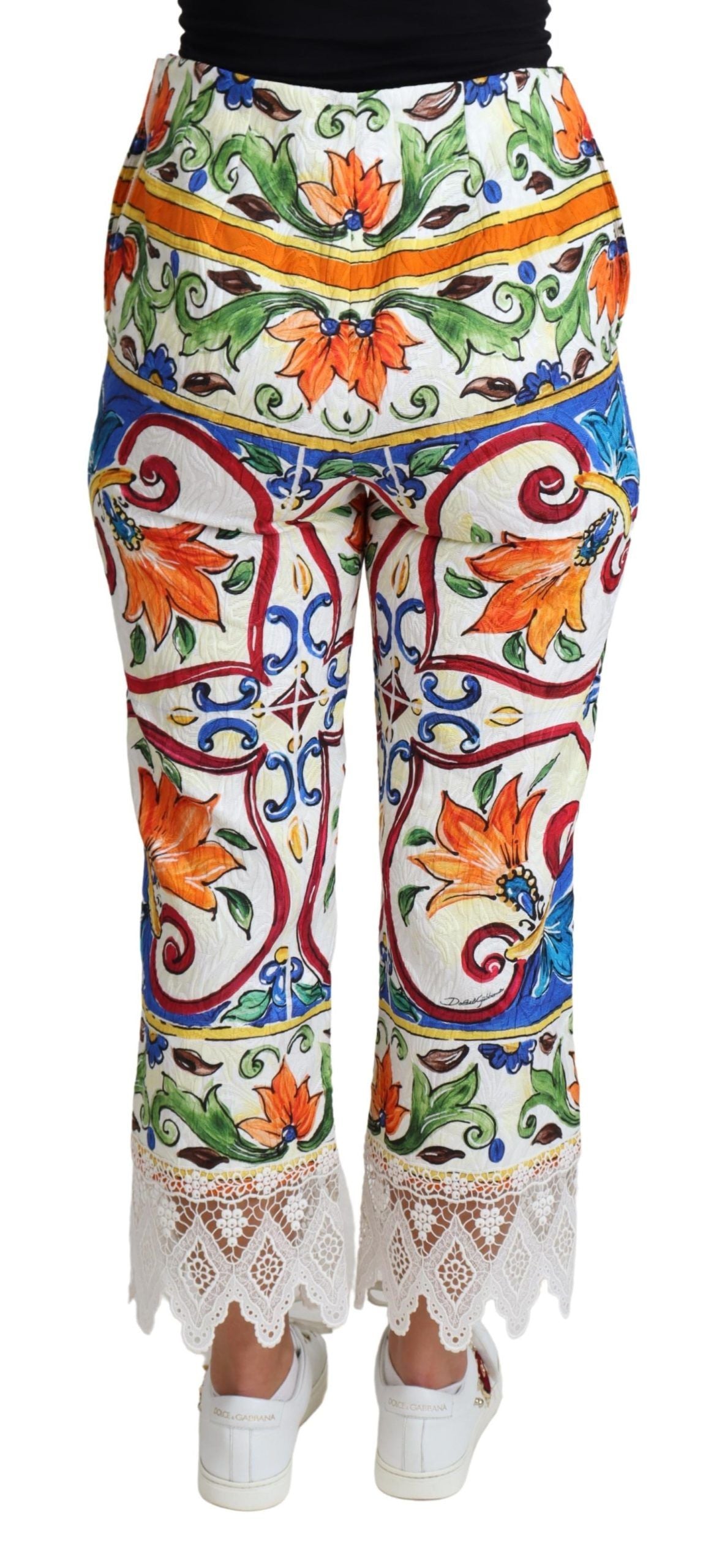 Dolce & Gabbana Majolica High Waist Cropped Trousers Dolce & Gabbana