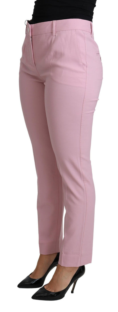 Dolce & Gabbana Elegant Pink High-Waisted Wool Trousers Dolce & Gabbana