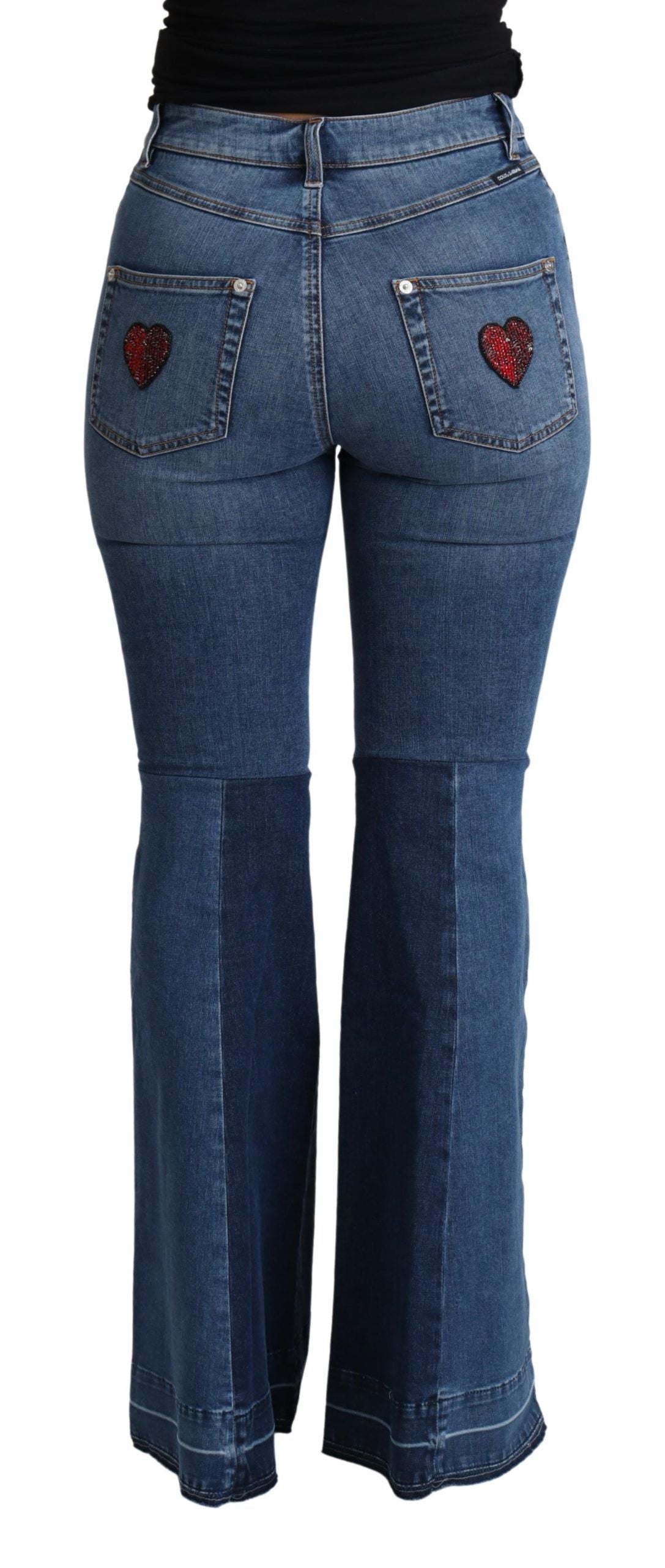 Dolce & Gabbana Elegant Boot Cut Denim Jeans with Amore Patch Dolce & Gabbana