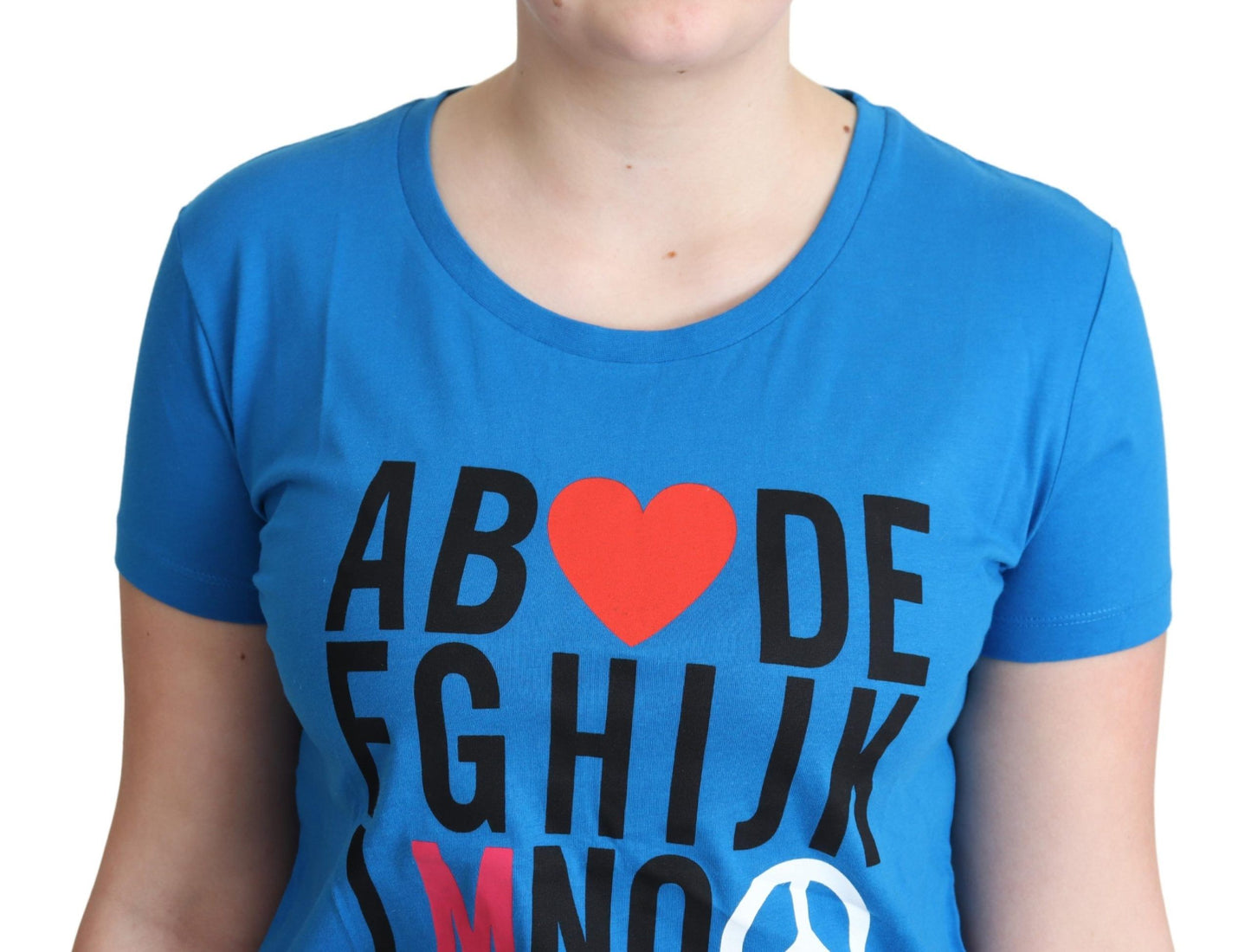 Moschino Chic Alphabet Cotton Tee in Blue Moschino