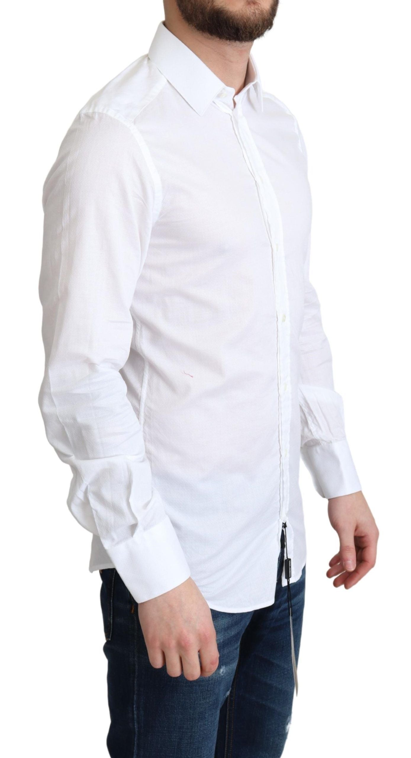 Dolce & Gabbana Elegant White Cotton Dress Shirt Slim Fit Dolce & Gabbana