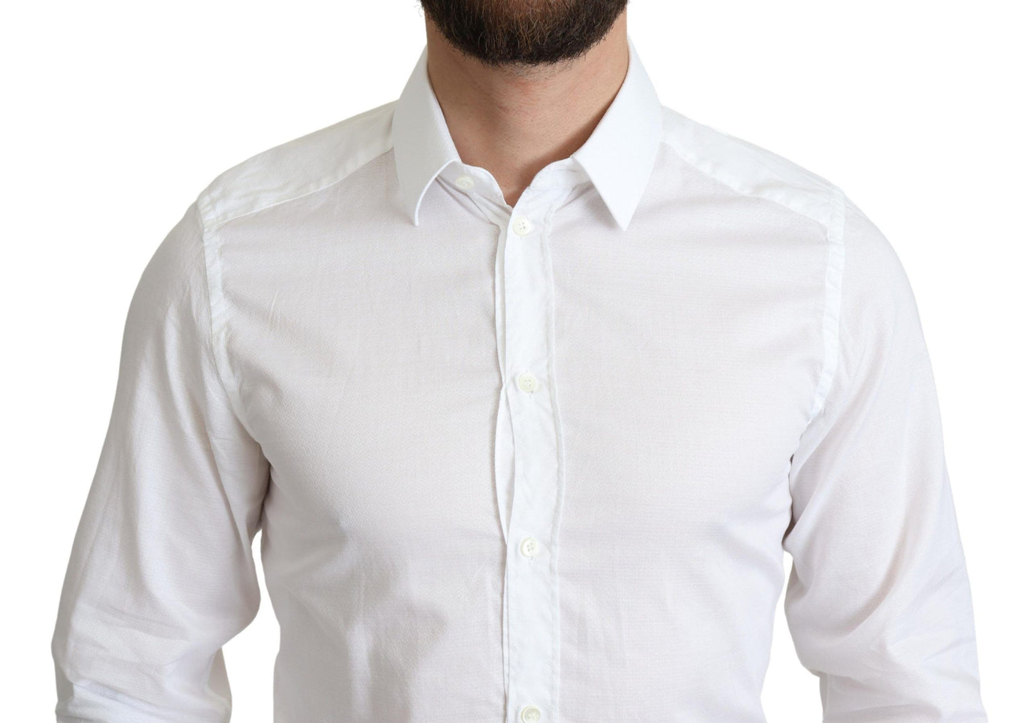 Dolce & Gabbana Elegant White Cotton Dress Shirt Slim Fit Dolce & Gabbana