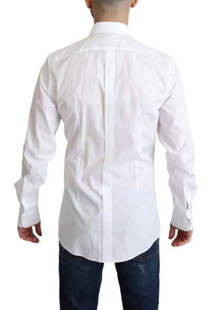 Dolce & Gabbana Elegant White Cotton Bib Dress Shirt Dolce & Gabbana