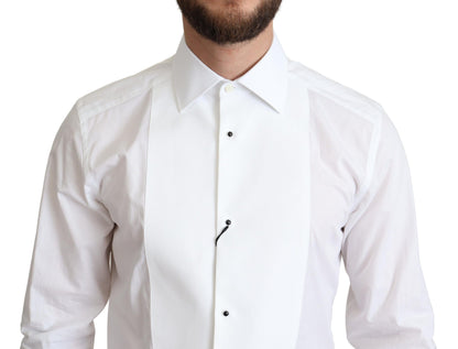 Dolce & Gabbana Elegant White Cotton Bib Dress Shirt Dolce & Gabbana