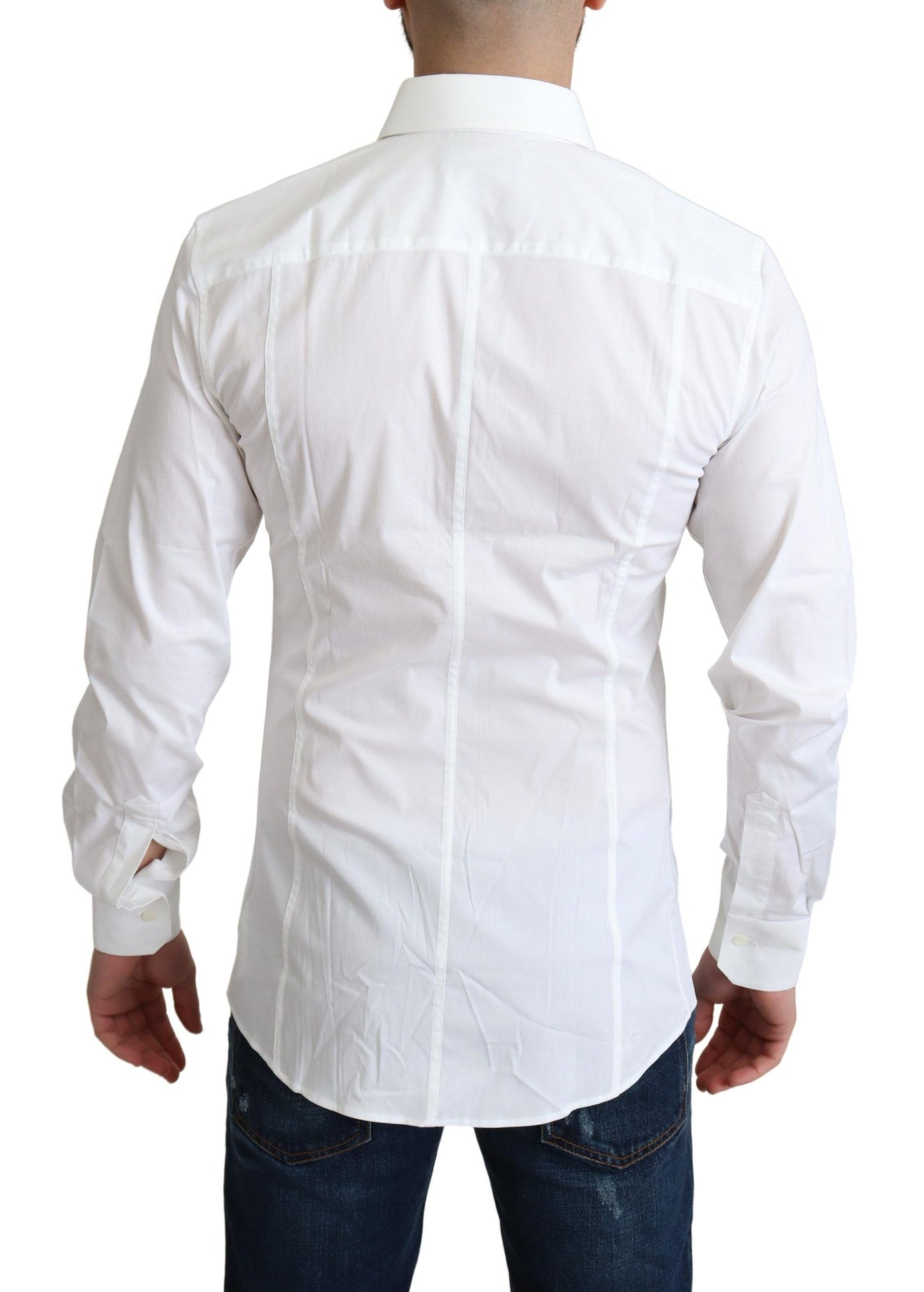 Dolce & Gabbana Elegant White Cotton Stretch Dress Shirt Dolce & Gabbana