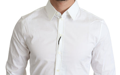 Dolce & Gabbana Elegant White Cotton Stretch Dress Shirt Dolce & Gabbana