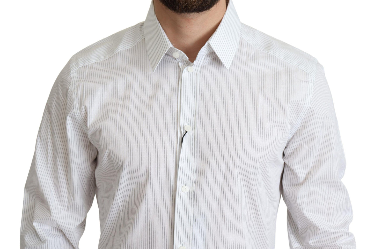 Dolce & Gabbana Elegant Striped Gold Dress Shirt Dolce & Gabbana