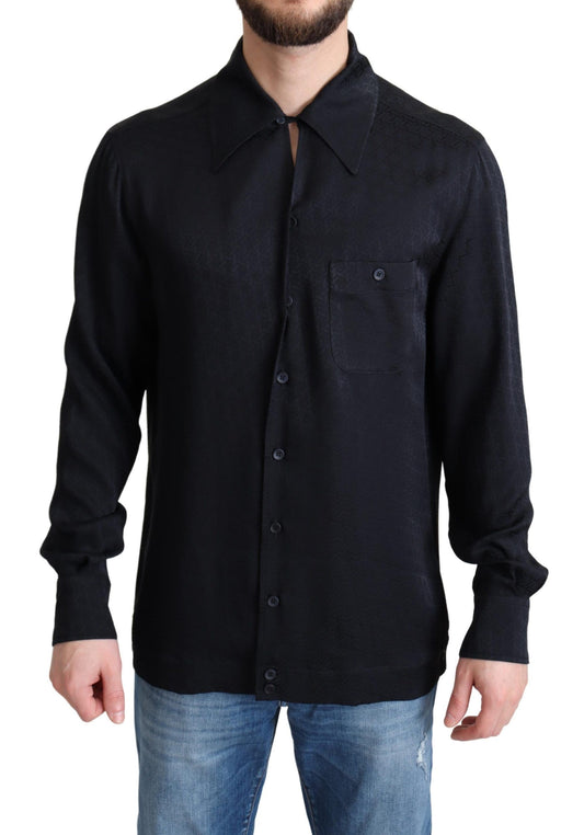 Dolce & Gabbana Elegant Jacquard Silk Casual Shirt Dolce & Gabbana