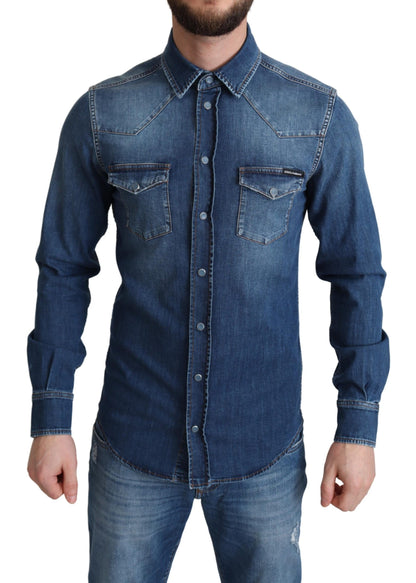 Dolce & Gabbana Elegant Denim Long Sleeve Casual Shirt Dolce & Gabbana