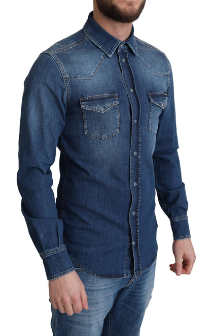 Dolce & Gabbana Elegant Denim Long Sleeve Casual Shirt Dolce & Gabbana