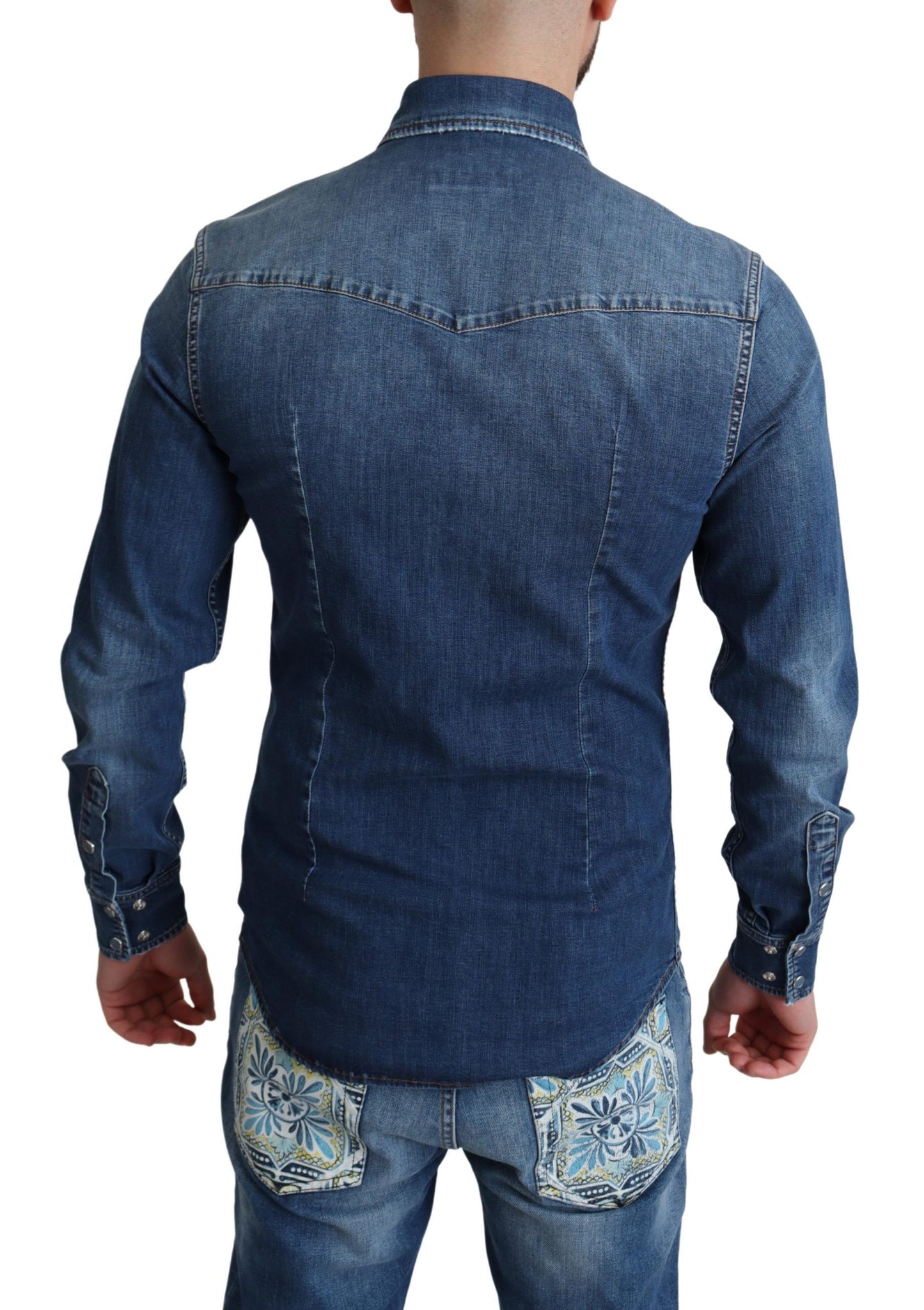 Dolce & Gabbana Elegant Denim Long Sleeve Casual Shirt Dolce & Gabbana