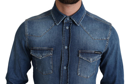 Dolce & Gabbana Elegant Denim Long Sleeve Casual Shirt Dolce & Gabbana