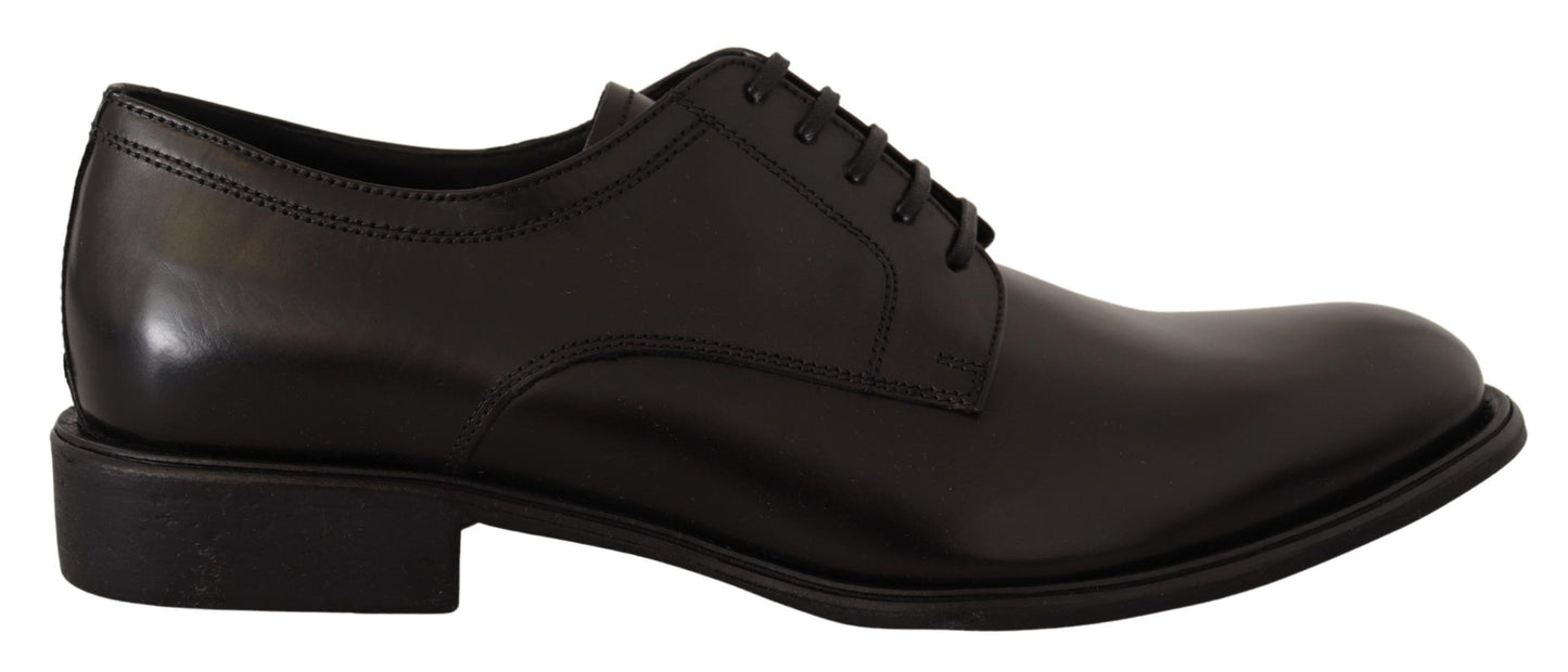 Dolce & Gabbana Elegant Black Leather Formal Derby Shoes Dolce & Gabbana