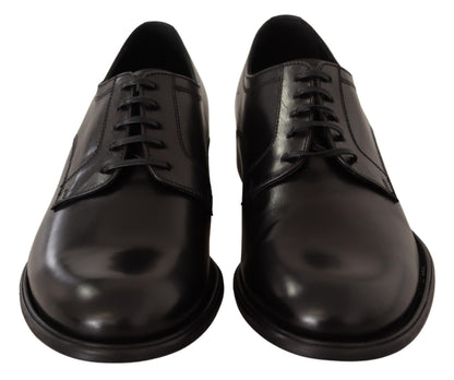 Dolce & Gabbana Elegant Black Leather Formal Derby Shoes Dolce & Gabbana