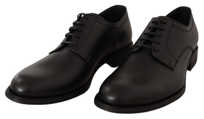 Dolce & Gabbana Elegant Black Leather Derby Shoes Dolce & Gabbana