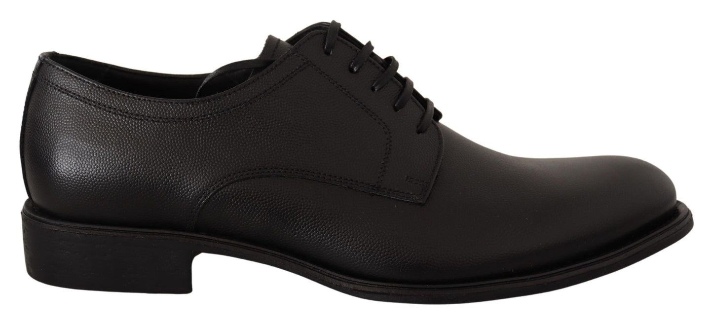 Dolce & Gabbana Elegant Black Leather Derby Shoes Dolce & Gabbana