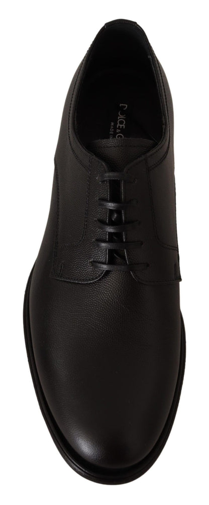 Dolce & Gabbana Elegant Black Leather Derby Shoes Dolce & Gabbana