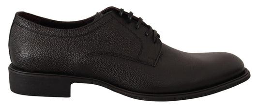 Dolce & Gabbana Elegant Black Leather Derby Dress Shoes Dolce & Gabbana