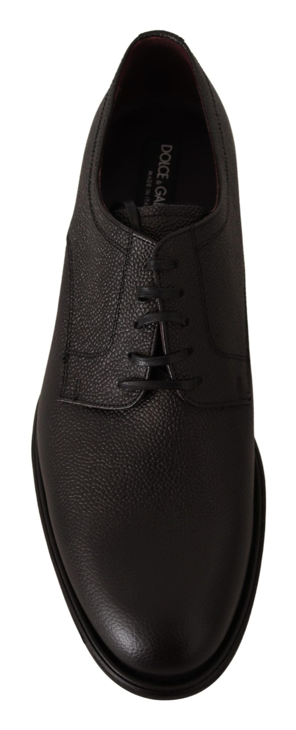 Dolce & Gabbana Elegant Black Leather Derby Dress Shoes Dolce & Gabbana