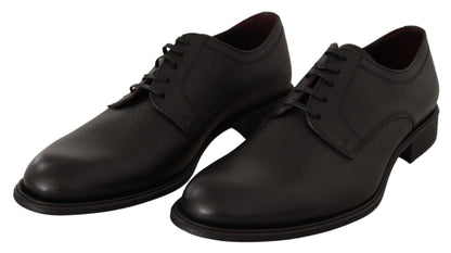 Dolce & Gabbana Elegant Black Leather Derby Dress Shoes Dolce & Gabbana