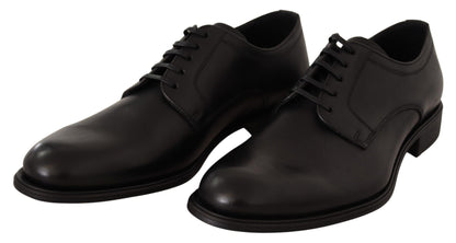 Dolce & Gabbana Elegant Black Derby Formal Shoes Dolce & Gabbana