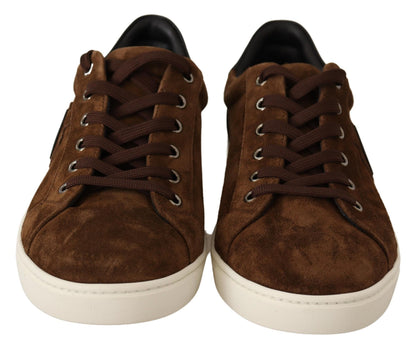 Dolce & Gabbana Elegant Leather Casual Sneakers in Brown Dolce & Gabbana