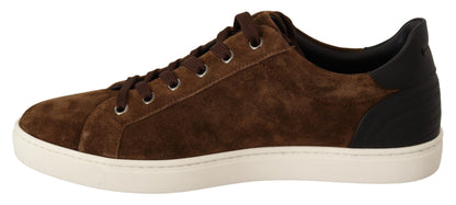 Dolce & Gabbana Elegant Leather Casual Sneakers in Brown Dolce & Gabbana