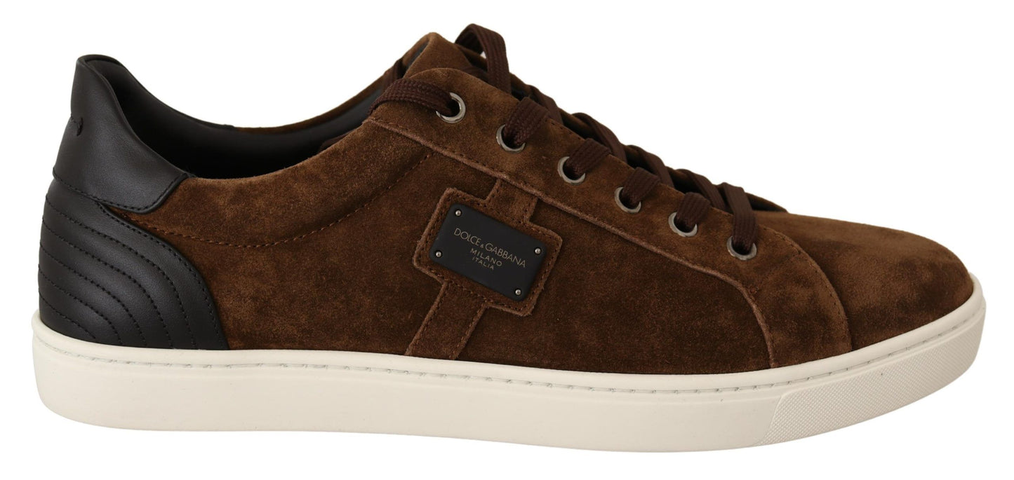 Dolce & Gabbana Elegant Leather Casual Sneakers in Brown Dolce & Gabbana