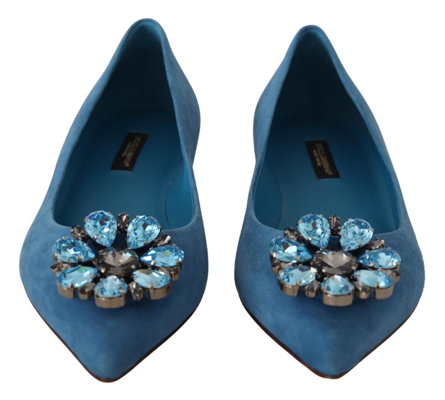 Dolce & Gabbana Elegant Crystal-Embellished Suede Flats Dolce & Gabbana