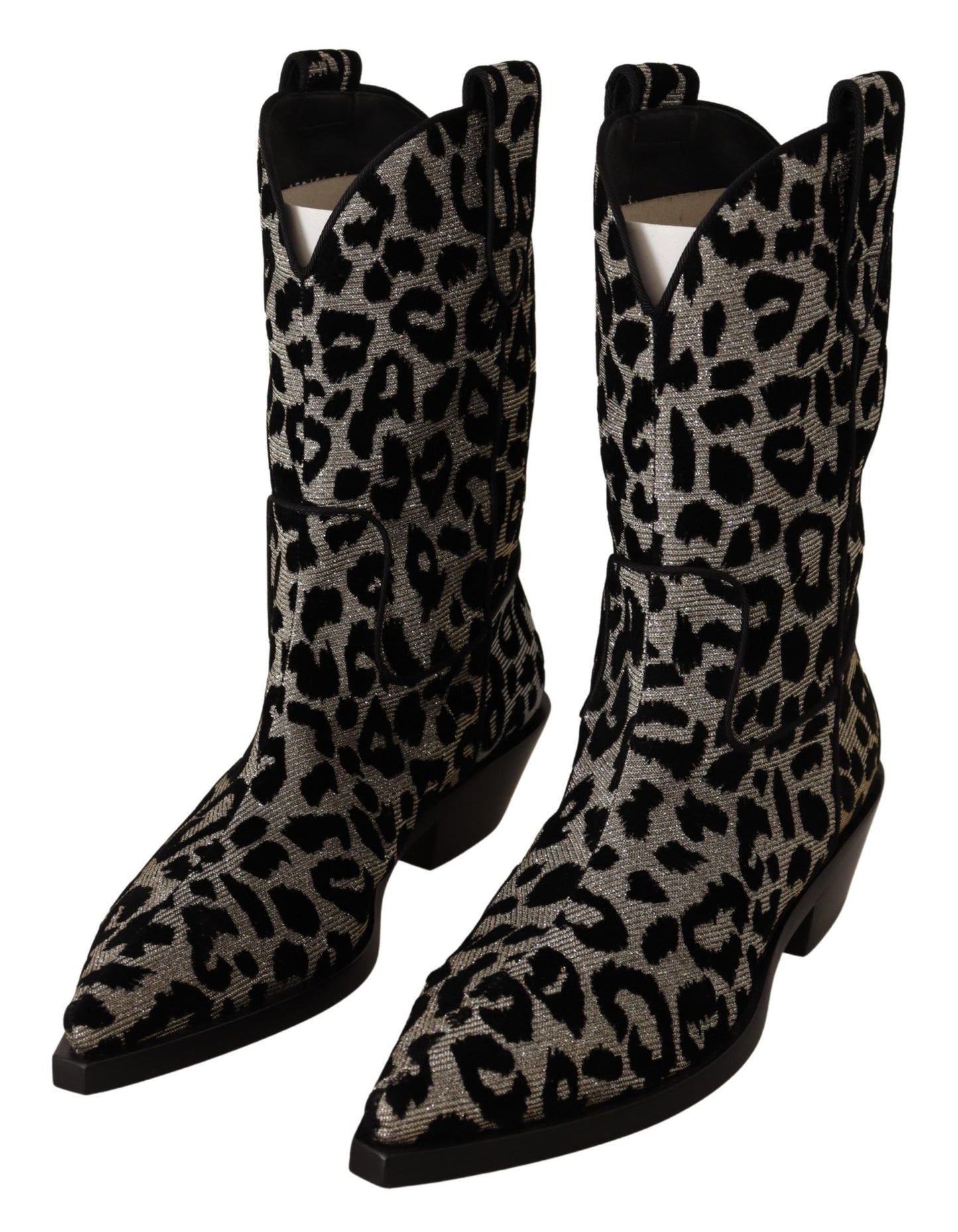 Dolce & Gabbana Elegant Leopard Print Mid Calf Boots Dolce & Gabbana